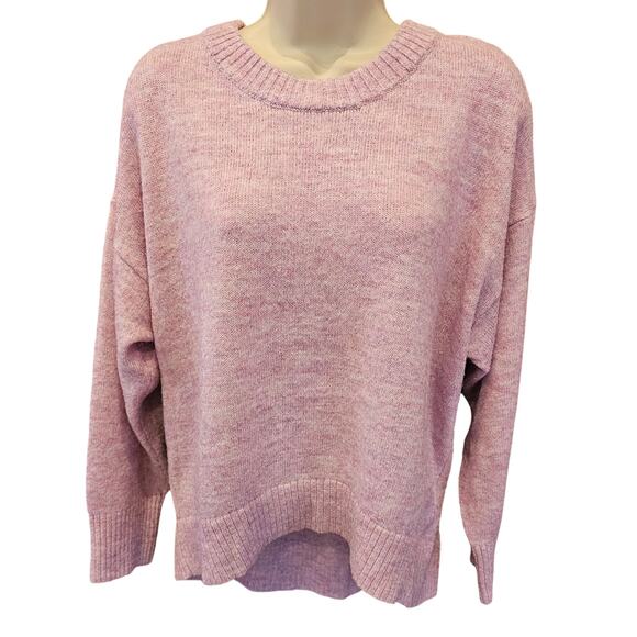 Cozy Plush Yarn Cocoon Sweater XL Slub recycled material lavander purple old nav - Picture 2 of 9